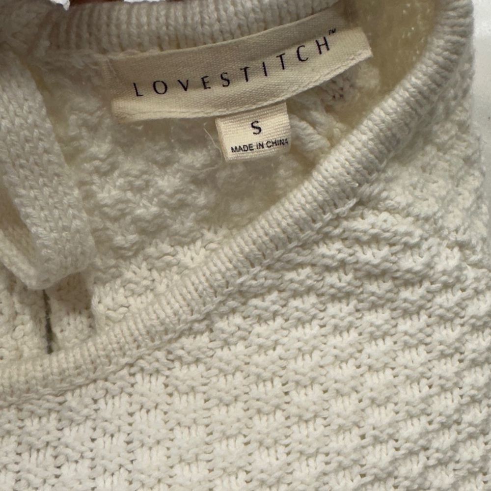 Lovestitch Cream Textured Knit Sweater - Picture 4 of 4